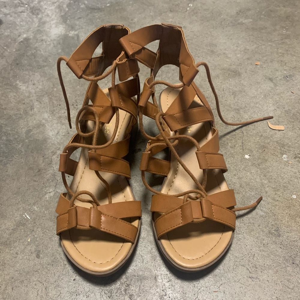 Tan or brown sandals